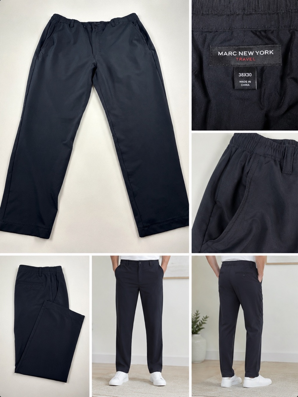Marc New York Men's Travel
Tech Stretch Dress Pants
Black 38x29 Performance